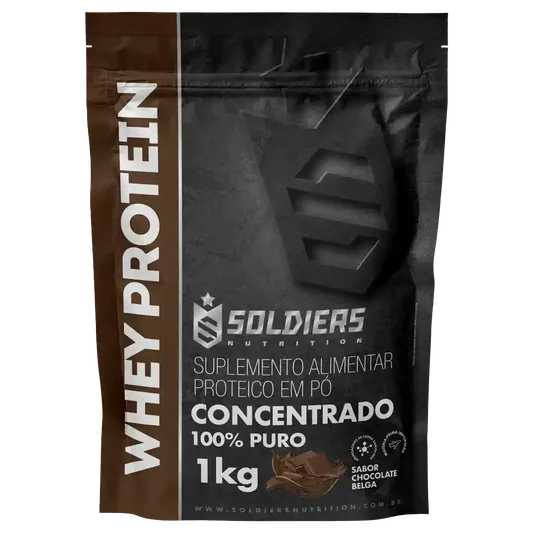 Whey Protein Concentrado Chocolate Belga 1kg - Soldiers Nutrition