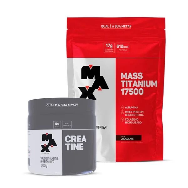 Kit Creatina 300g + Mass Titanium 3Kg - Max Titanium