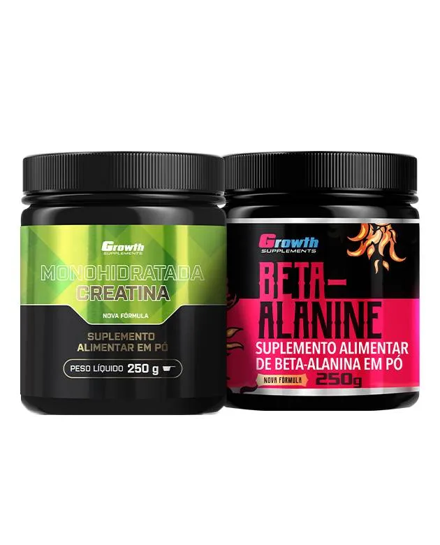 Kit Creatina 250g + Beta Alanina 250g - Growth Supplements