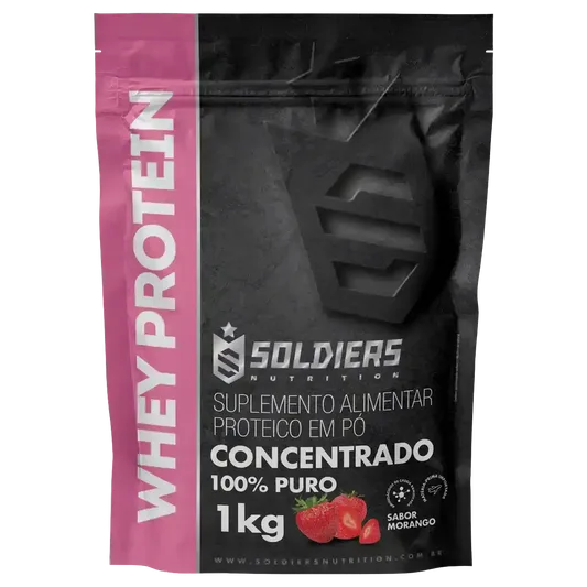 Whey Protein Concentrado Morango 1kg - Soldiers Nutrition