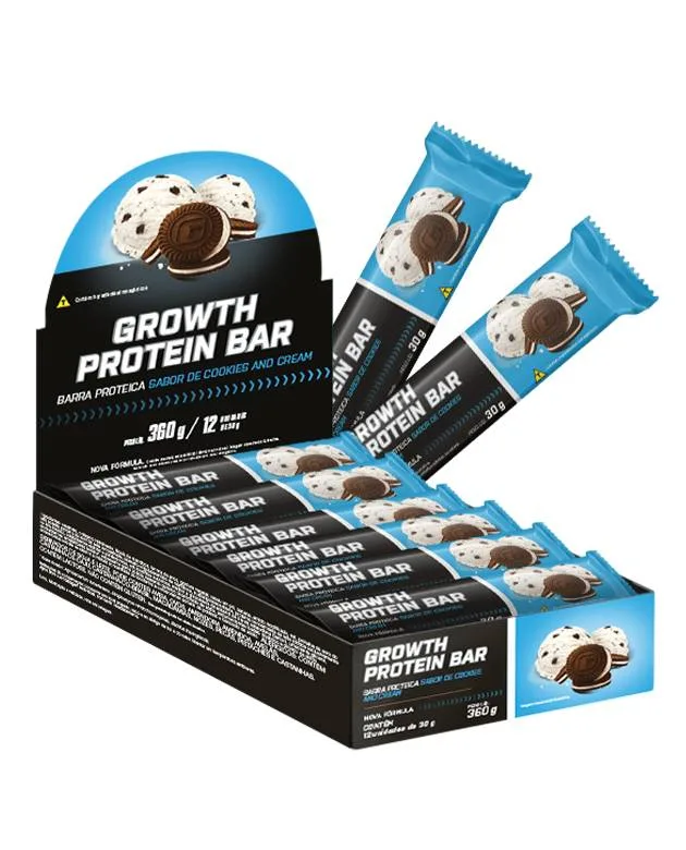 Barra de Proteína Display C/ 12 Un - Growth Supplements