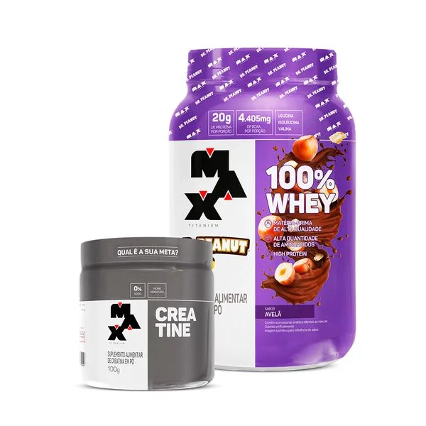 Kit 100% Whey Dr. Peanut + Creatina 100g - Max Titanium