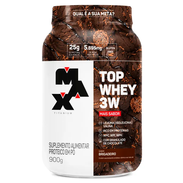 Top Whey 3W + Sabor 900g - Max Titanium