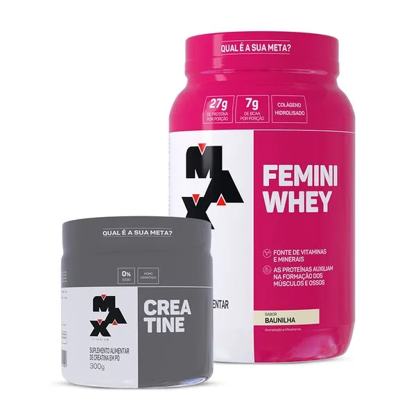 Kit Creatina 300g + Femini Whey 900g - Max Titanium